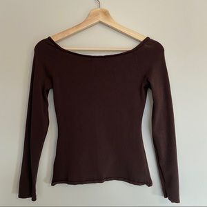 H&M Tops - H&M Brown Off-The-Shoulder Long Sleeve -Size S H&M Tops - H&M Brown Off-The-Shoulder Long Sleeve -Size S